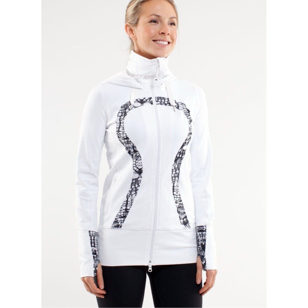 Lululemon Stride Jacket *Brushed White / White Black Glacier Lace Size 8